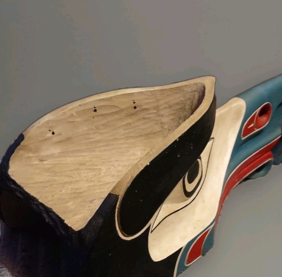 Northwest Coast Mask Kwakiutl Hamatsa Crooked Beak Red Cedar Wood Carving