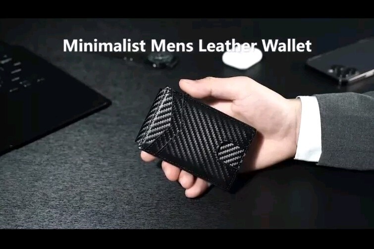 Men's Black tactical magnetic wallet RFID Blocking card holder Aluminum bifold