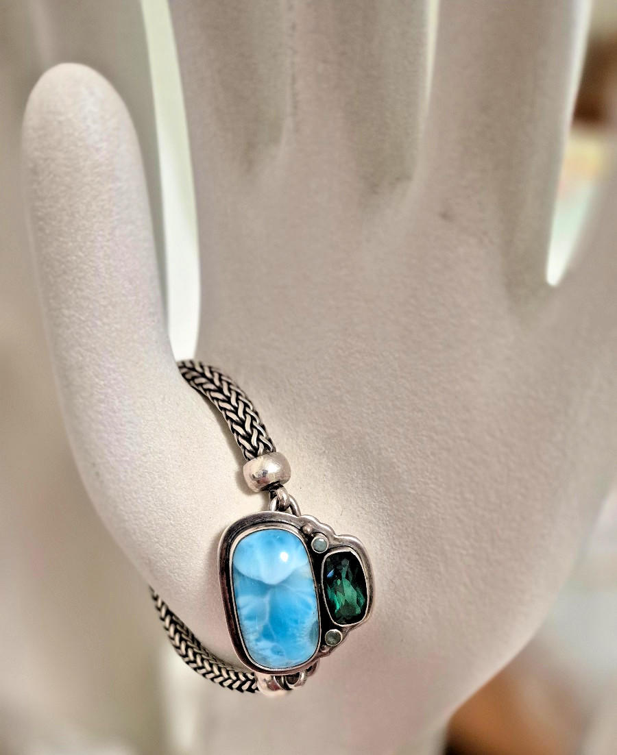 Tabra Fabulous 4-stone Large Charm for Bracelet or Anklet S Connector Charm Only