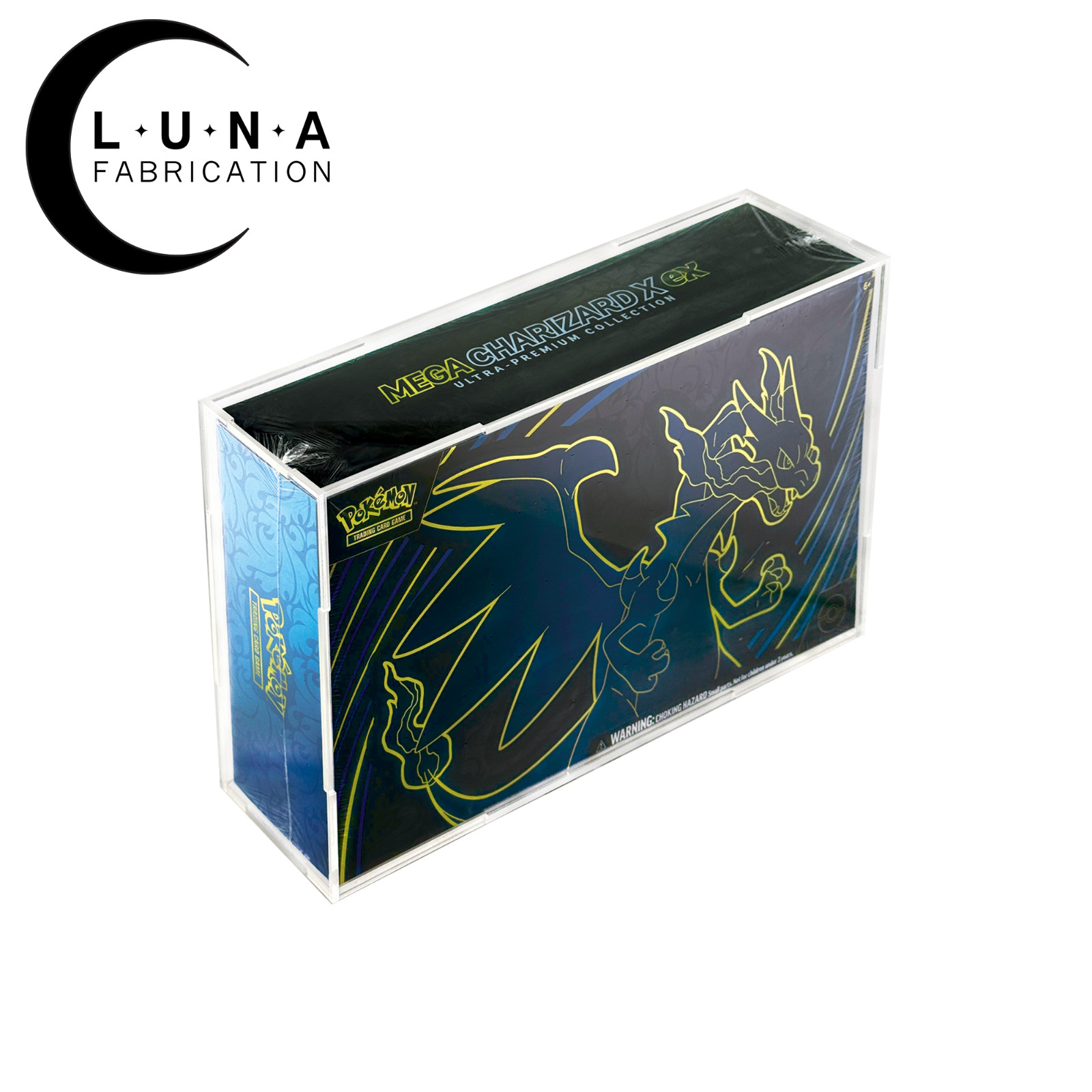 Press Fit Acrylic Display Case for Pokemon Mega Charizard X EX UPC