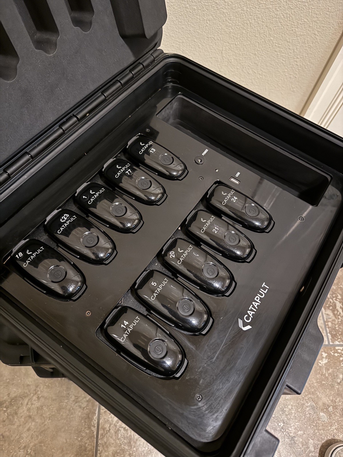 Catapult Team GPS Tracking Monitors - 25 Pods - 3 Heavy Duty Cases - No Chargers