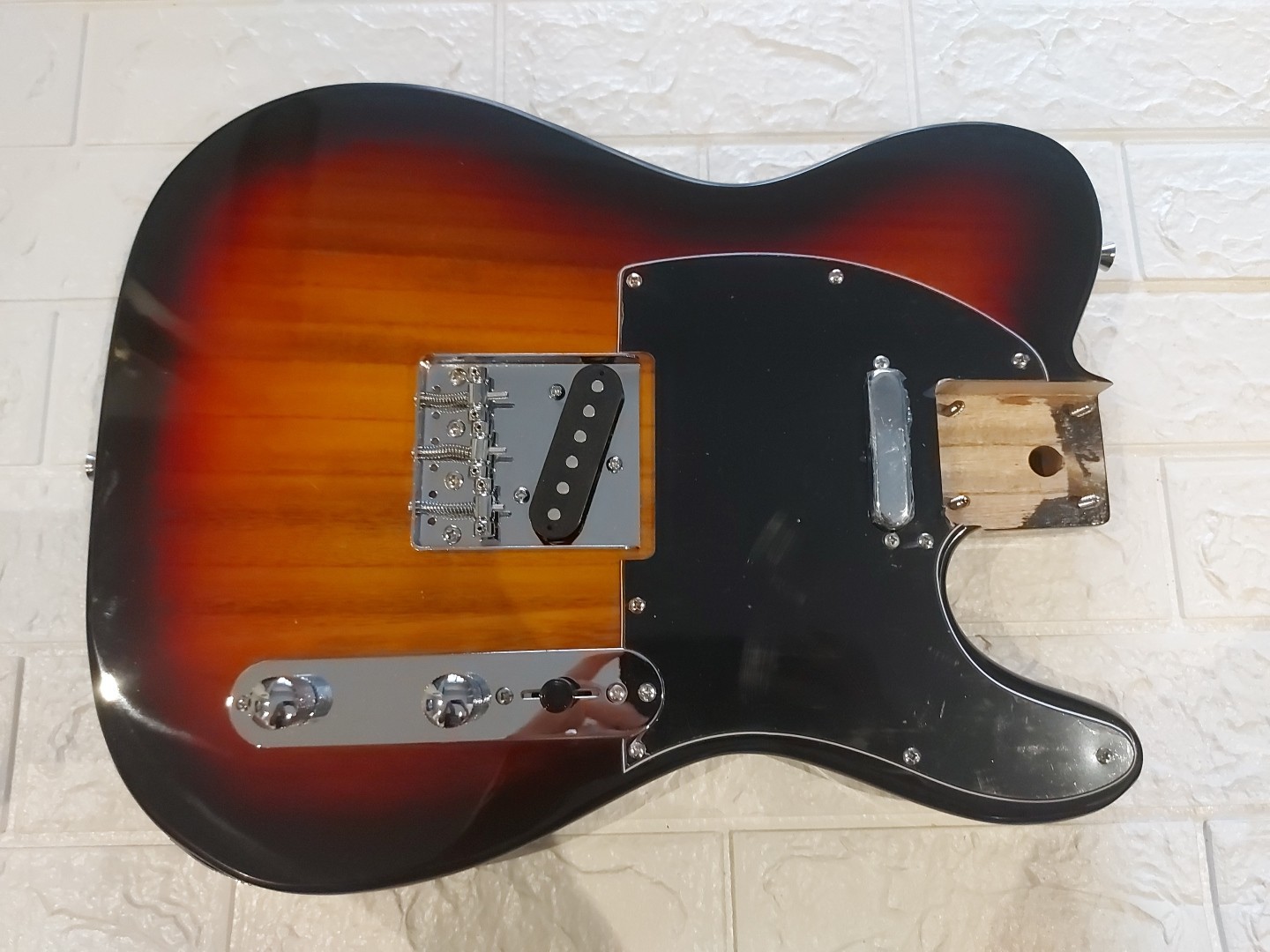NEW LOADED Tele Style BODY Telecaster Sunburst On Black FAST SHIP! VERY NICE!