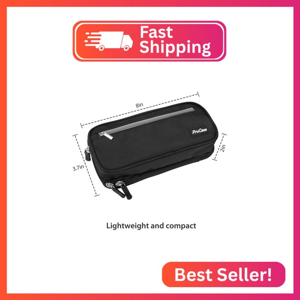 ProCase Pencil Case Pen Bag, Two Layers Big Capacity Pencil Pouch Pen Organizer