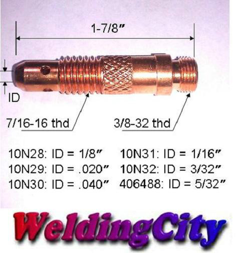 WeldingCity® 10-pk TIG Welding Collet Body 10N32 3/32" Torch 17/18/26 US Seller