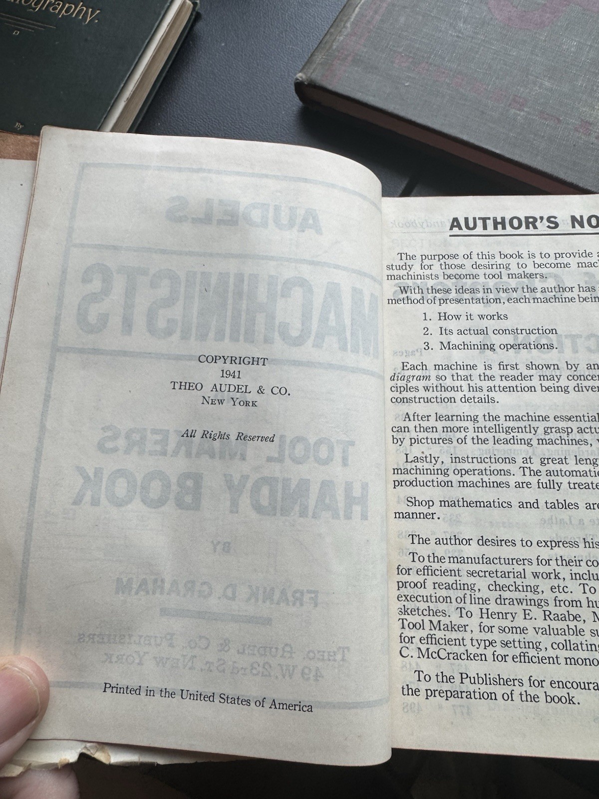 3 Books: Audels machinists, Metaloggraphy, Machine Shop
