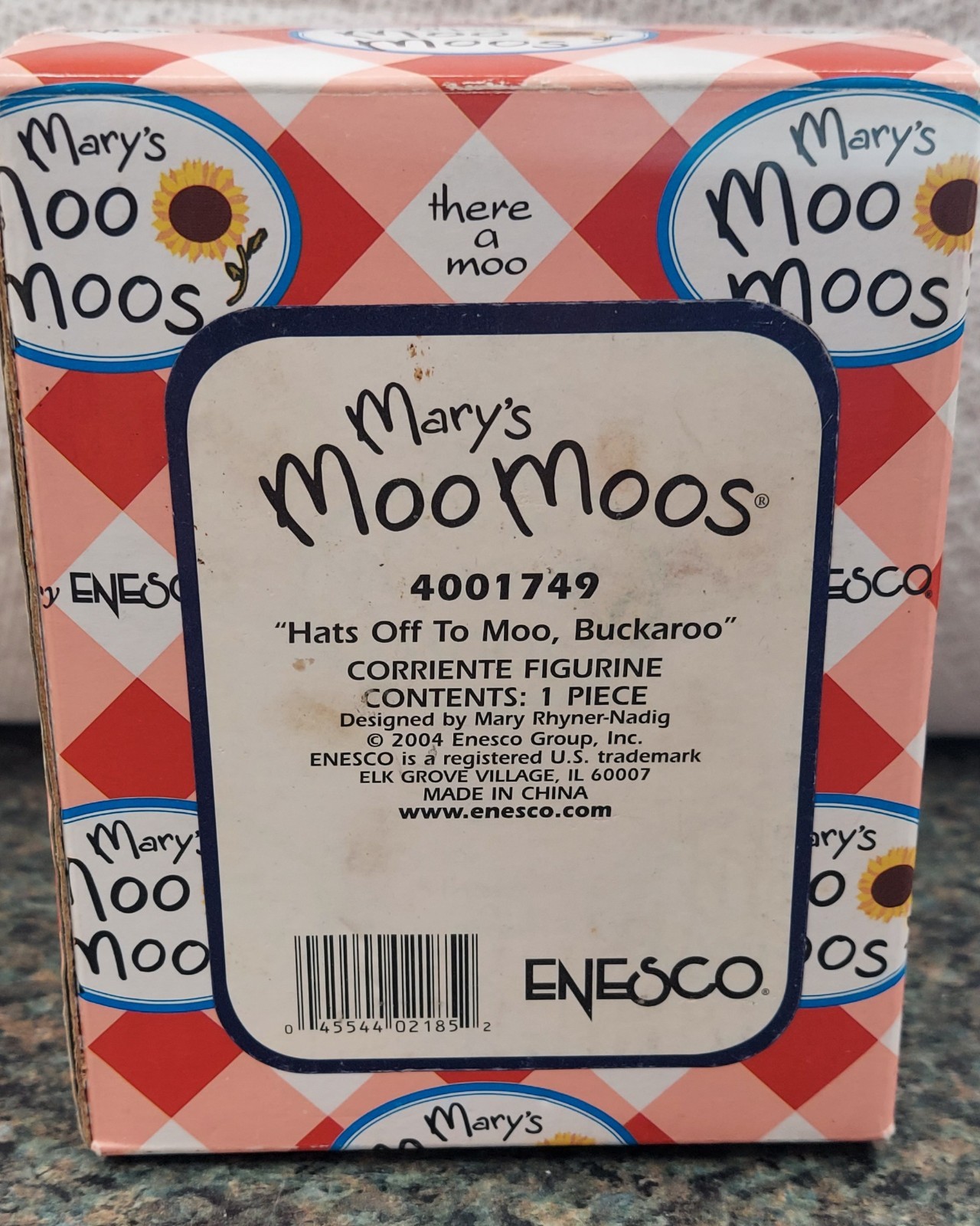 Vtg Mary’s Moo Moos Figurine RARE Hat's Off To Moo, Buckaroo! NIB