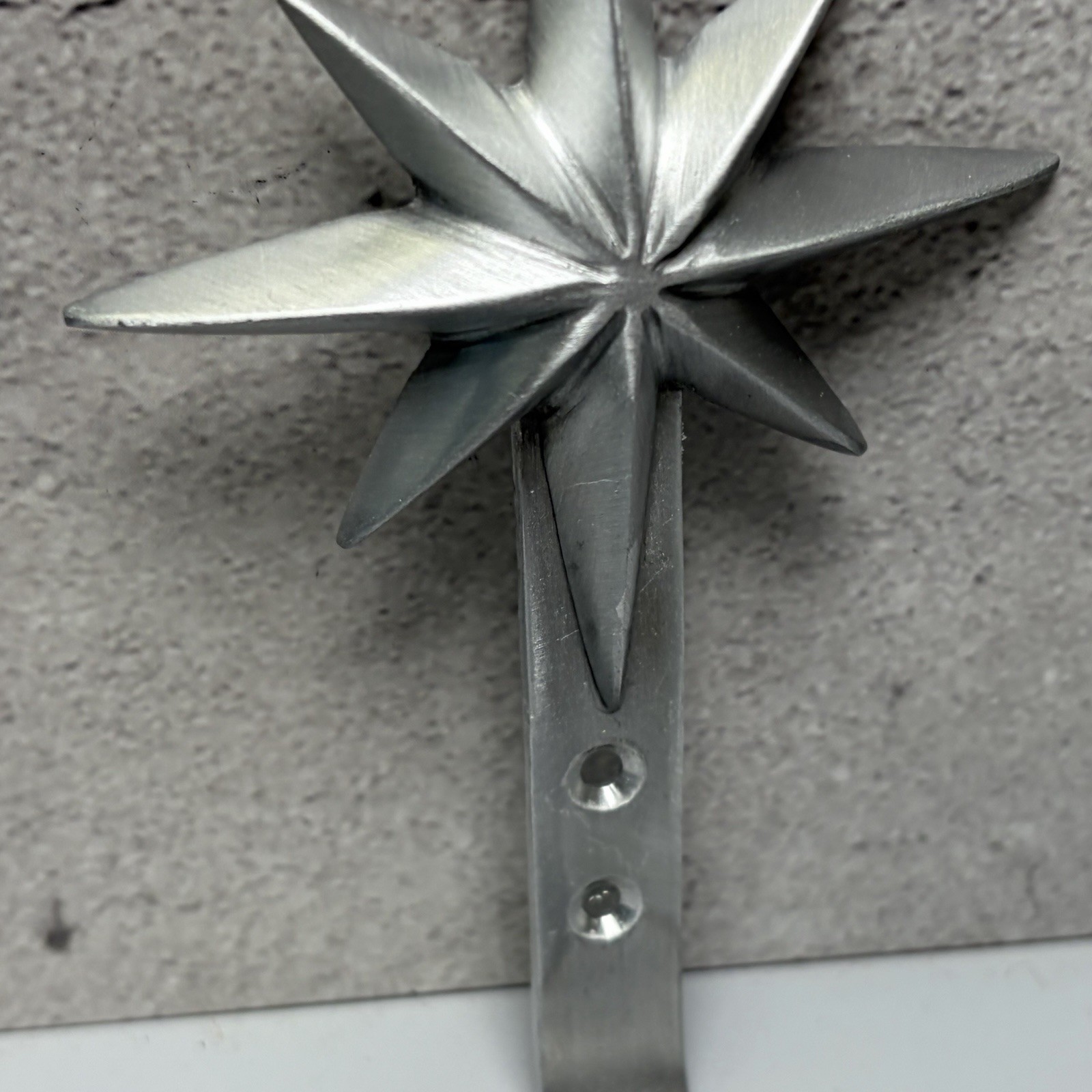 MCM Atomic Star Burst Metal Silver Robe Towel Hook Holder Wall Mount Bathroom 5"