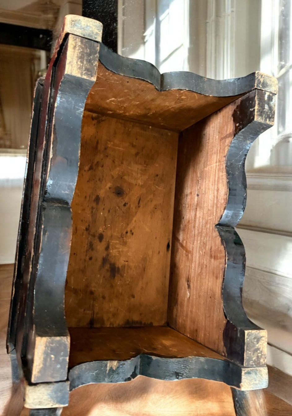 Vintage Floral Tapestry Footstool Wood Base Ottoman Inlaid bird eagle