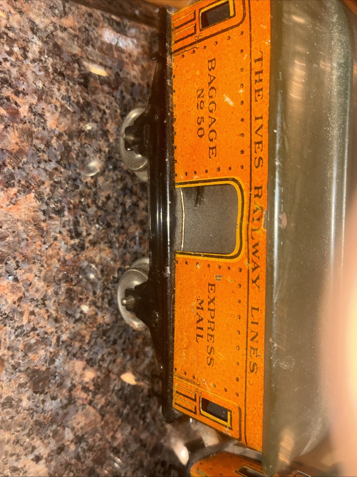 Ives Wind Up Train Set #4, , Box, Tracks, Key, Orig Paint, Running