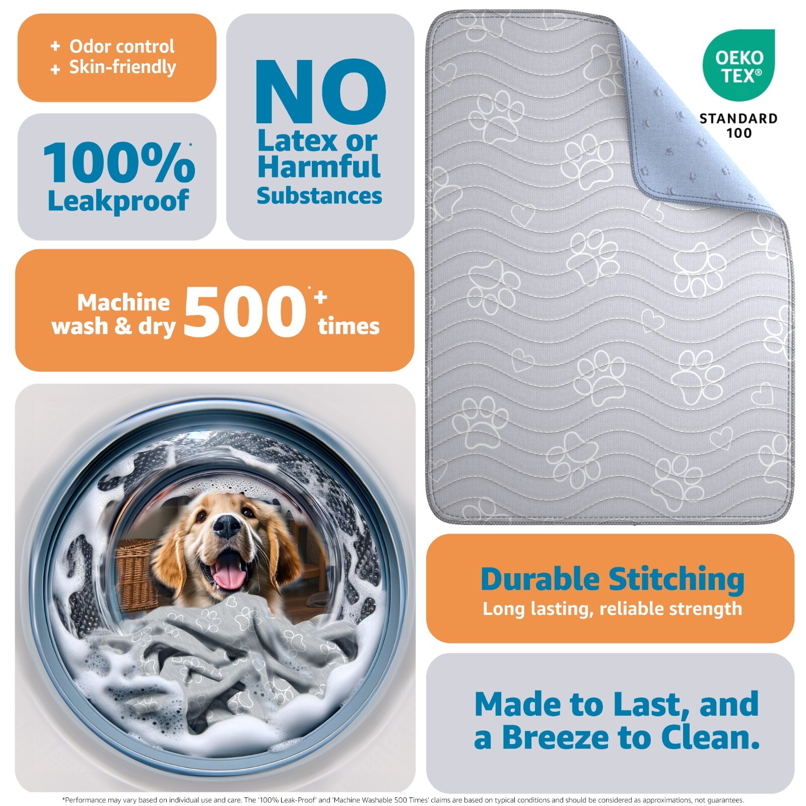 Pack of 2 Reusable Puppy Pads 36" x 41" - Medium