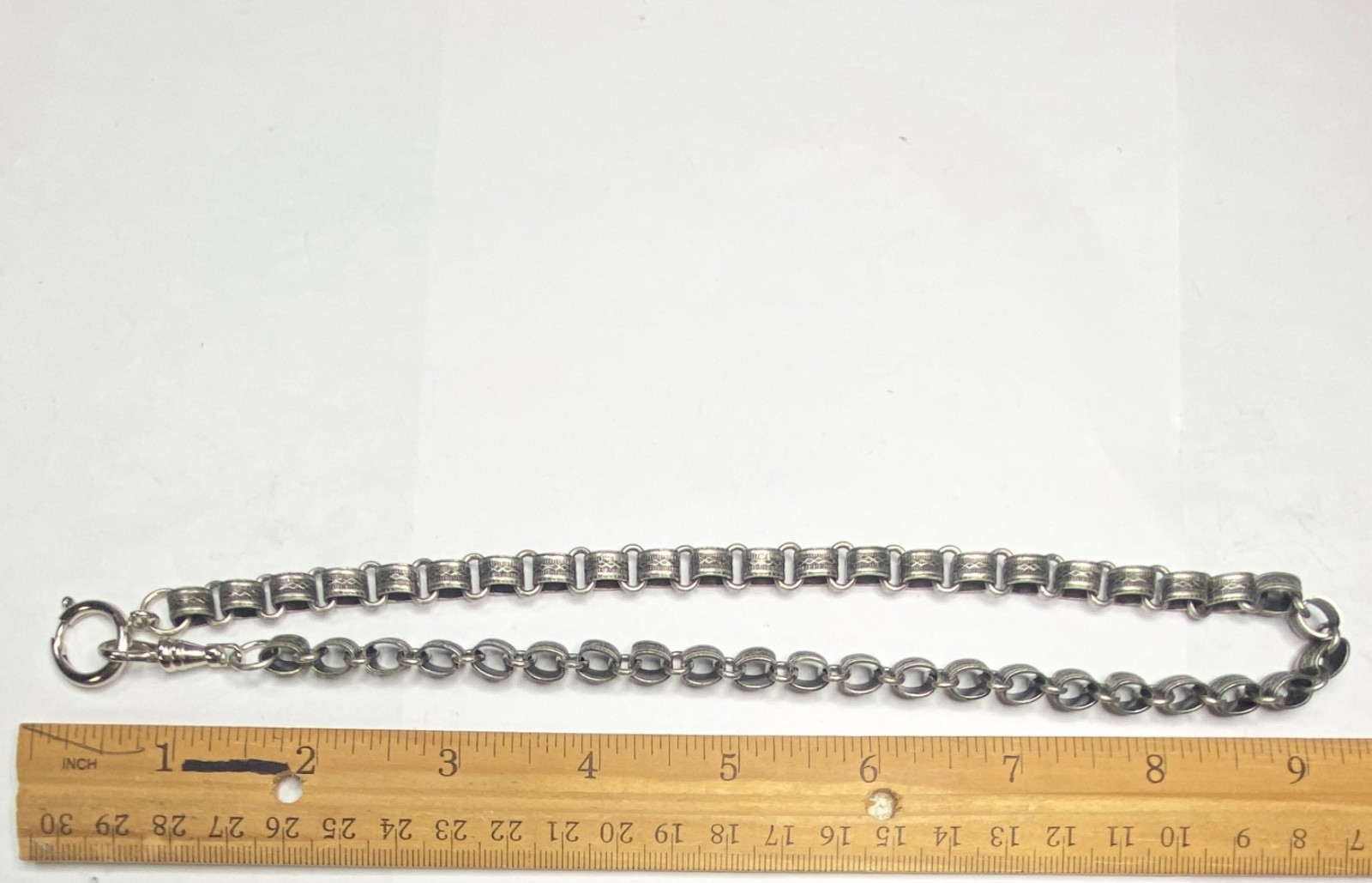 LUX Chunky Pocket Watch Chain/ Book Chain Necklace, Silver Tone, 18”