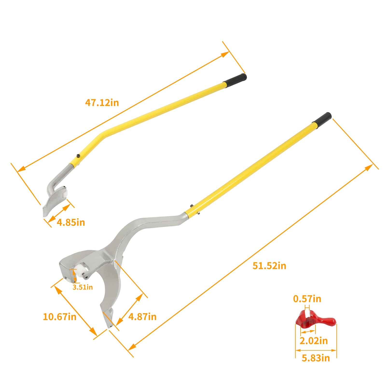17.5-24.5" Tire Mount Demount Kit Tubeless Truck Bead Breaker Tire Changing Tool