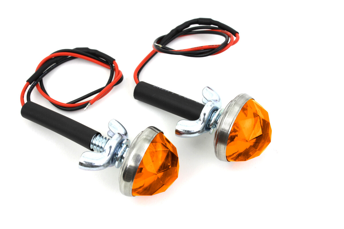 1" Amber LED Reflector Set for Harley or Custom Application