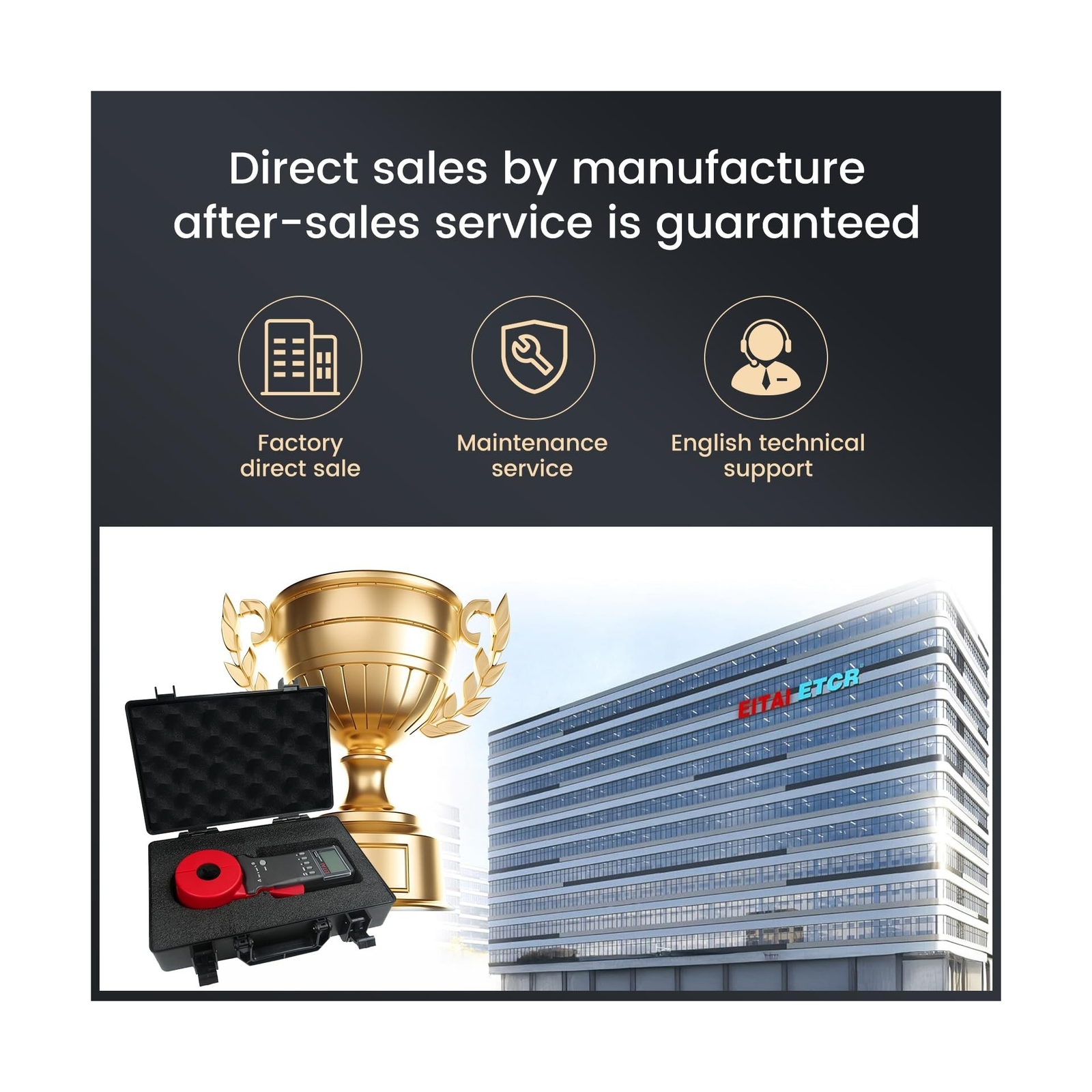 ETCR2100+ Digital Clamp Ground Earth Resistance Meter Tester 0.01Ω-1200]