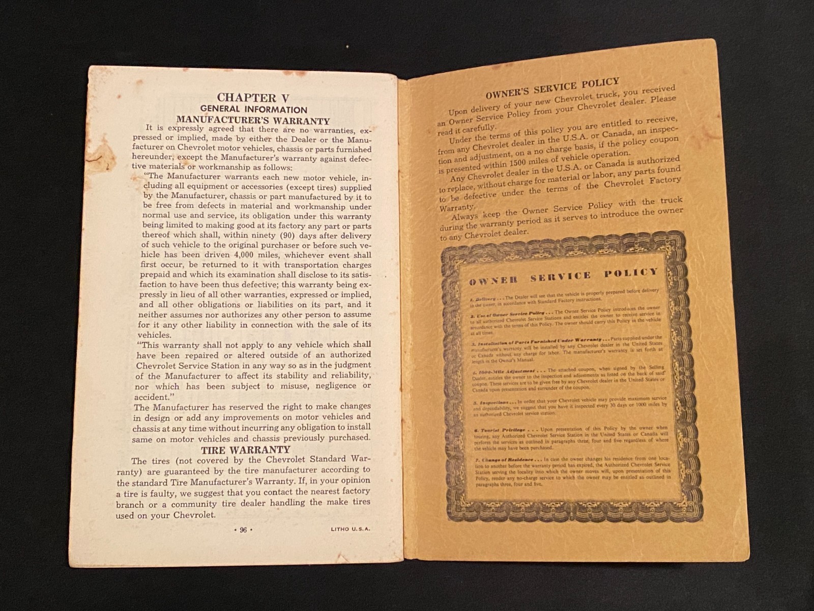 Vintage 1954 Chevrolet Truck Owners Operators Manual First Edition Original