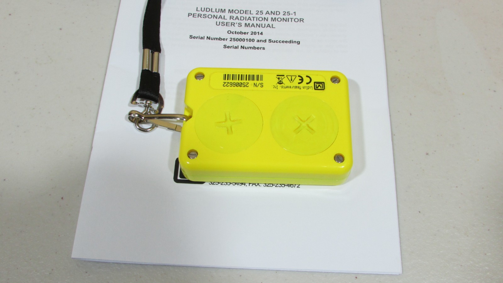 Ludlum Model 25 Personal Radiation Monitor Geiger Counter Detector Dosimeter