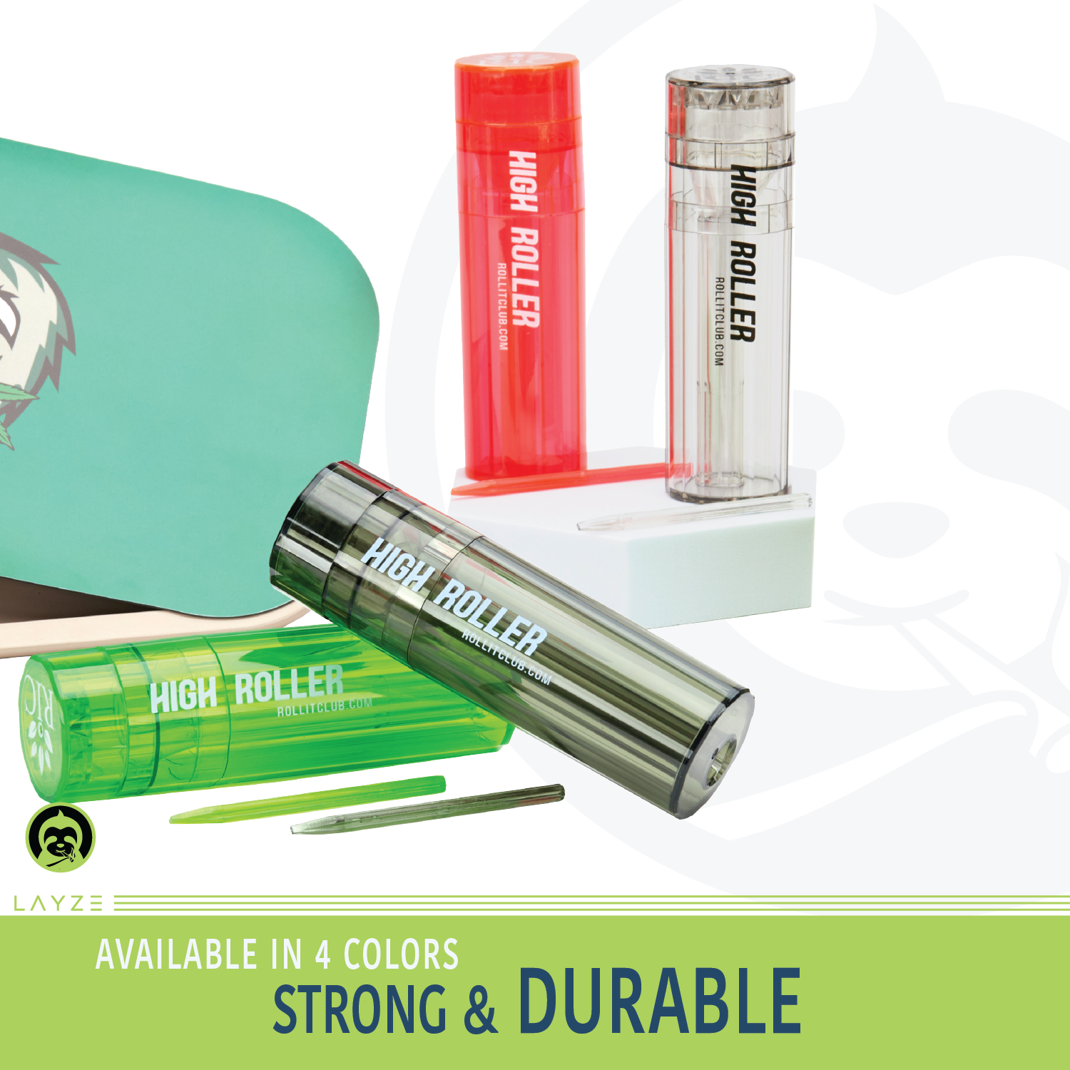 CLEAR HIGHROLLER Herb Grinder & Cone Loader | Portable Pre Roll Cone Filler | RD