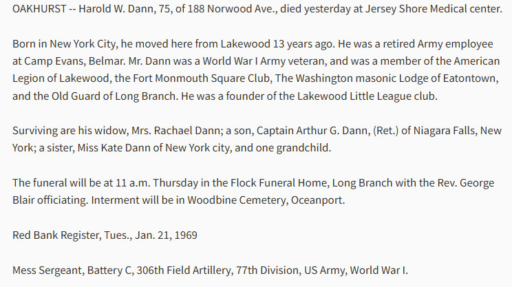 WWI Army Book History of The 77th Division 1919 First Ed Mess Sergeant H.W. DANN