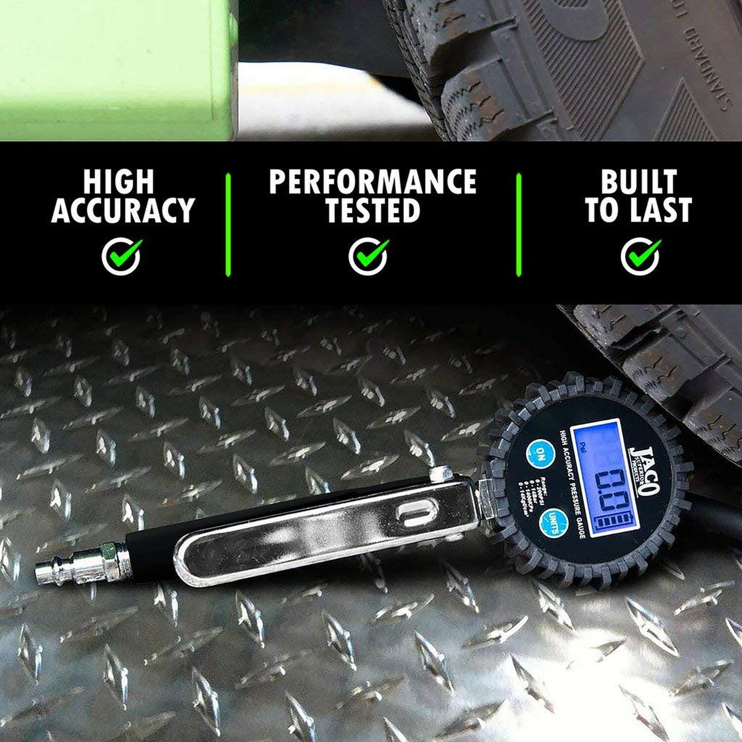 JACO FlowPro 2.0 Digital Tire Inflator Gauge - 200 PSI