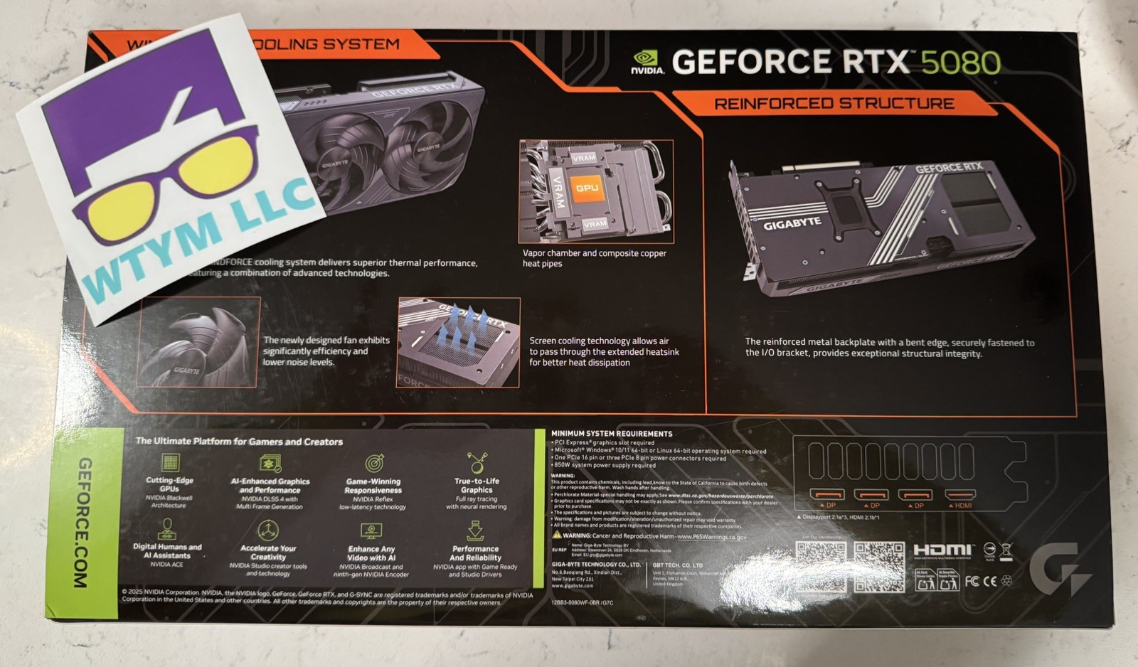 GIGABYTE WINDFORCE GeForce RTX 5080 16GB GDDR7 PCI Express 5.0 x16 ATX SFF