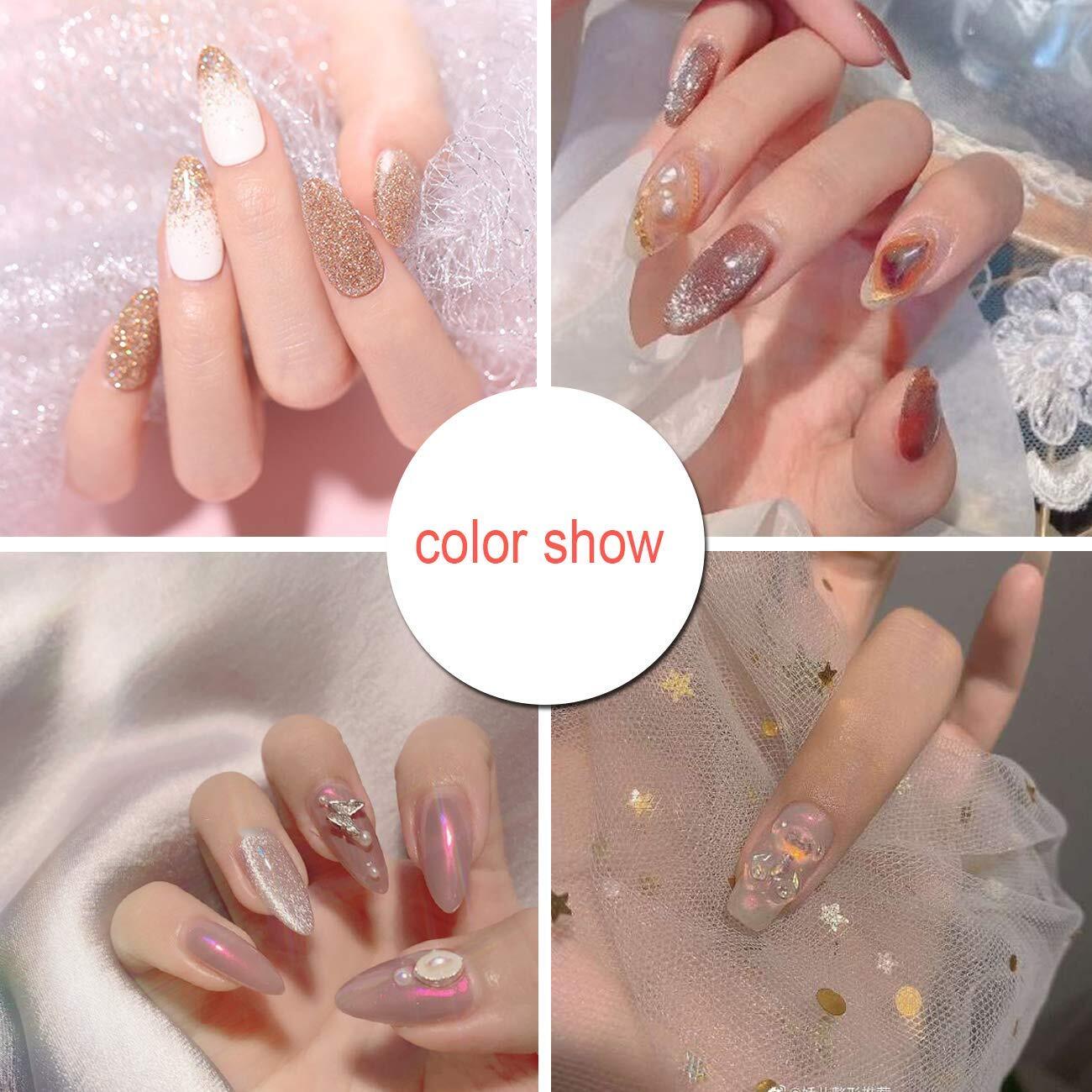 NEW Full Natural Acrylic Nail Art Kit Glitter Powder Manicure Set Brush Tools US