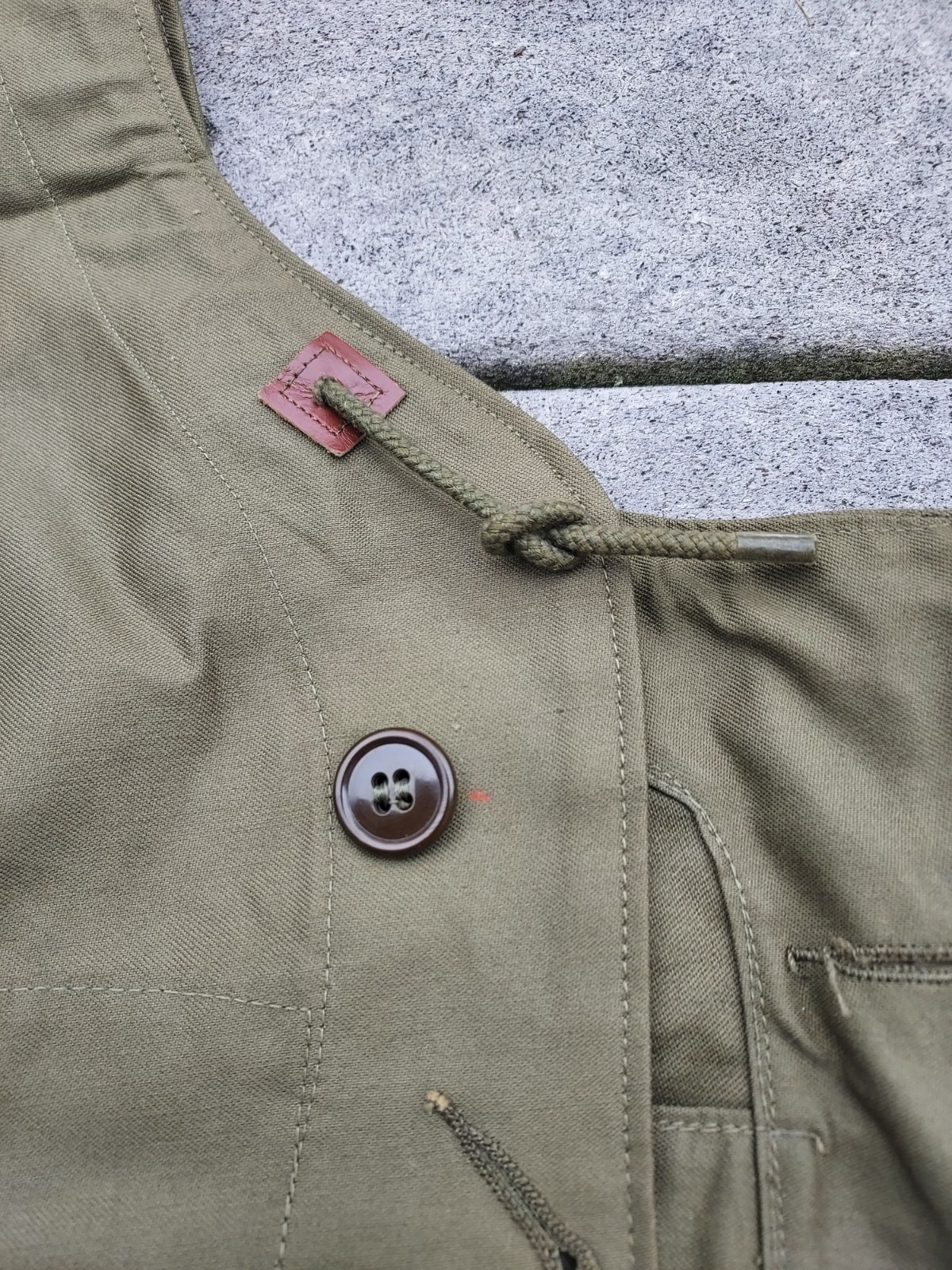 WWII WW2 US Army M1943 OD Field Jacket Hood M-1943 Hood Size Large Cutter Tag