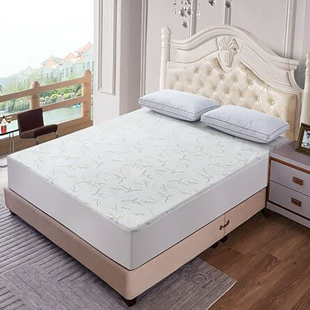 Bamboo Mattress Protector Zippered Matress Encasement Waterproof Cooling Cover