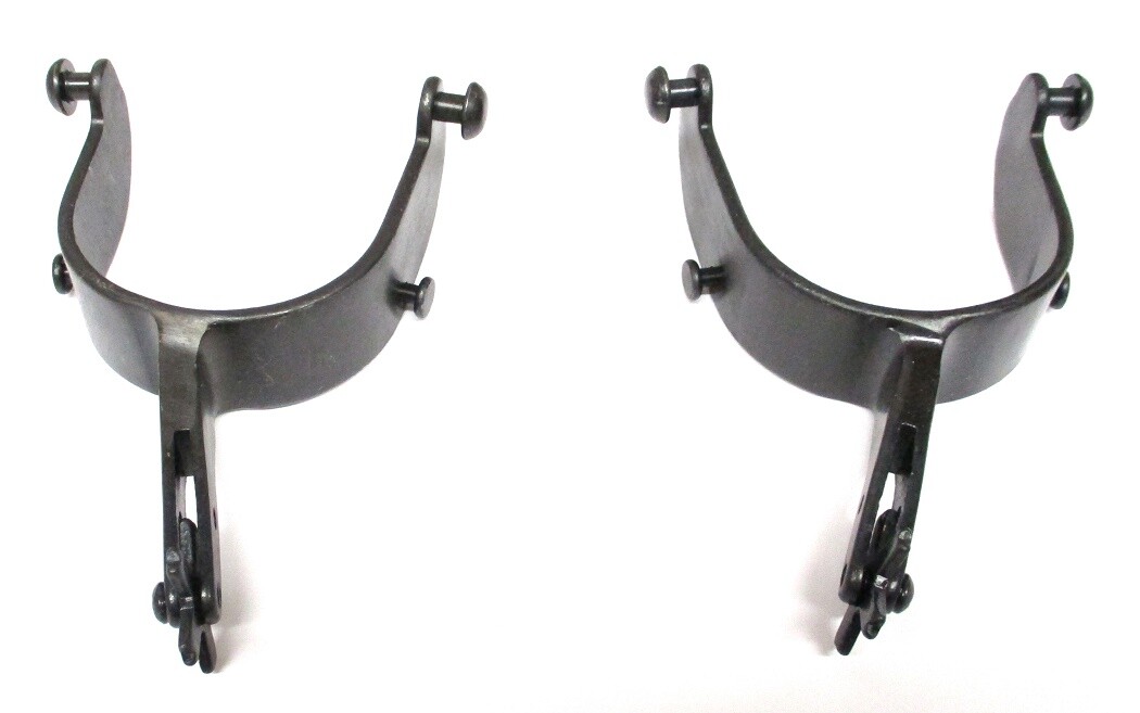 Bull Riding Spurs 22-1/2 Degree Offset Black Steel New from Eddy's Tack