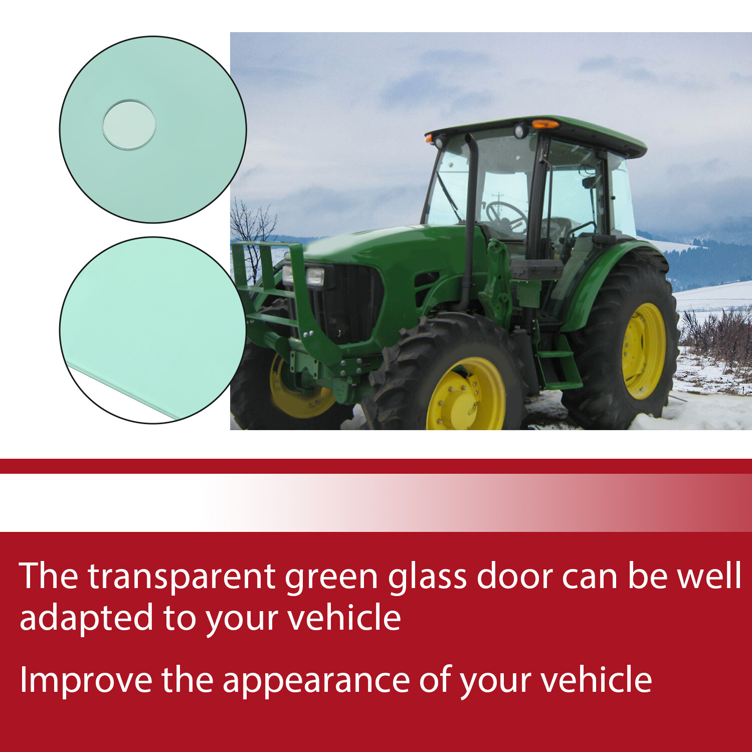 Left Cab Door Glass For John Deere 5075M 5080 5090 5100 6115 6140++ #R198624