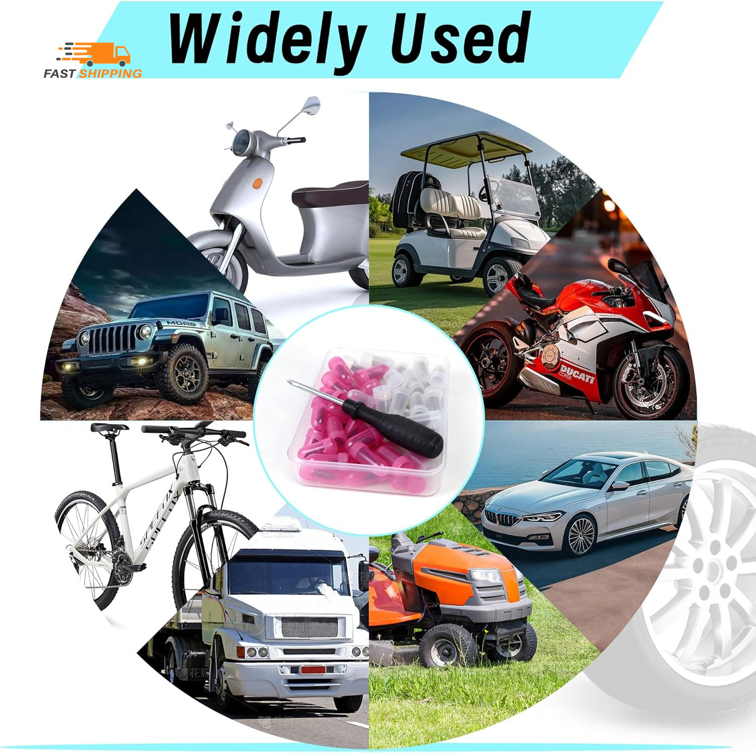 60 PCS Tire Plugs Screw Type, Tubeless Tire Repair Rubber Nail Kit, Quickfix Tir