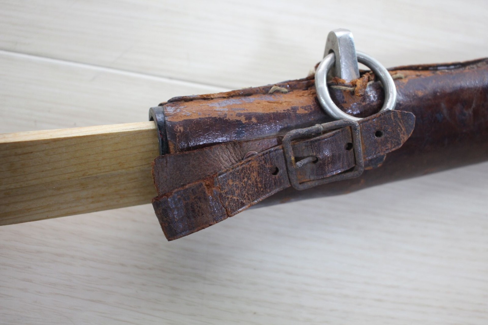 WWII Japanese Army Type 98 Gunto Mounts Koshirae w/ Wooden Blade I38