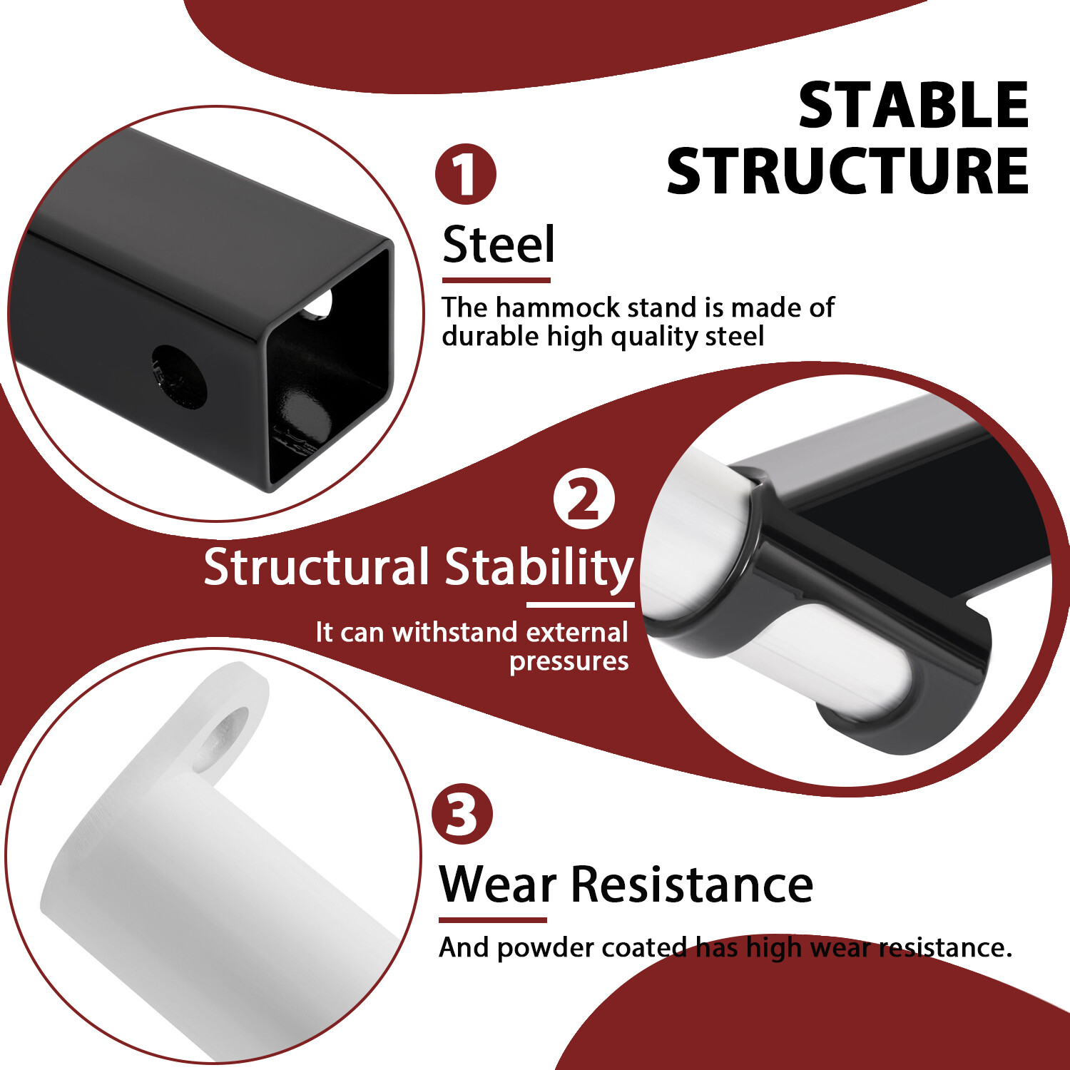 Vehicle Mounted Camping Hammock Stand For All 2 Inch Receivers Trailer Hitch