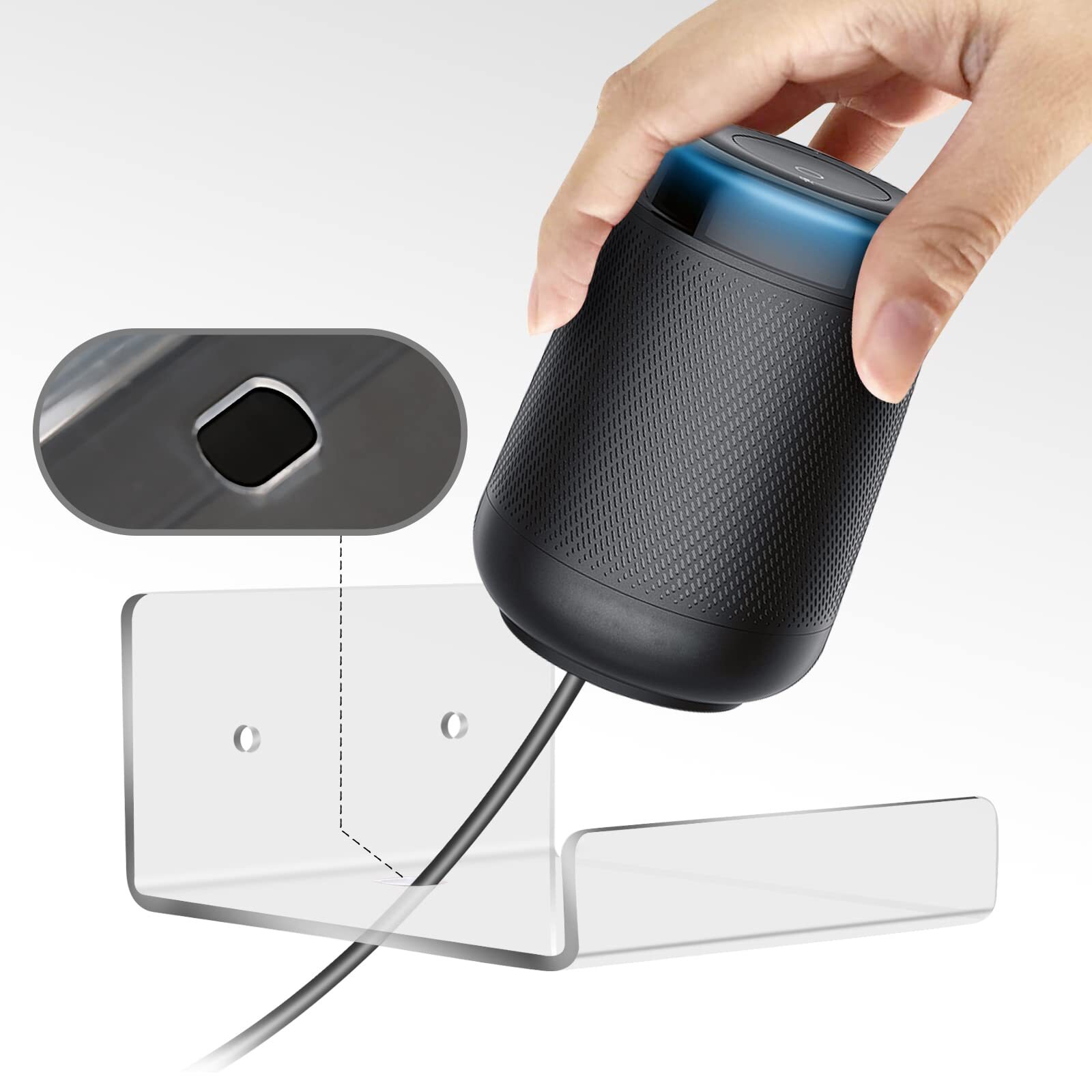 3 Pack Acrylic Small Floating Shelf for Wall Storage,4'' Clear Mini Adhesive She