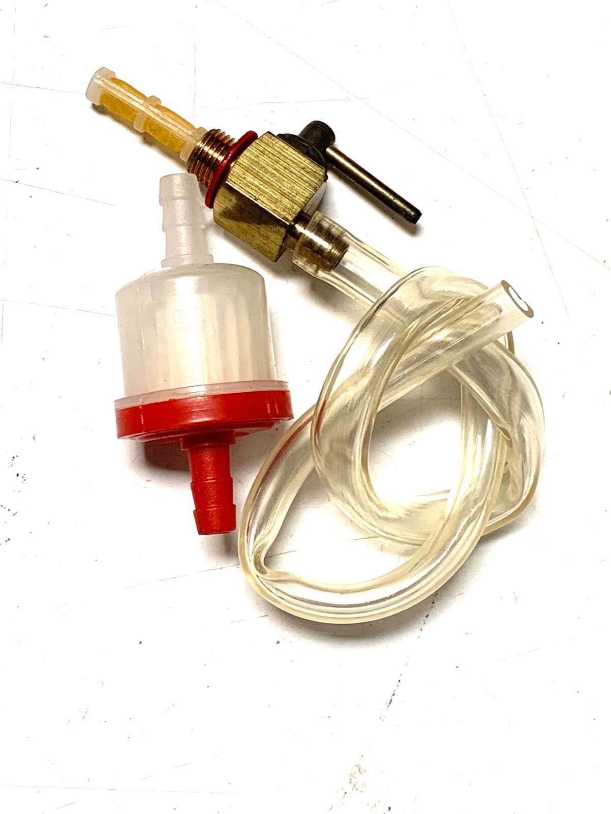 Valve Brass petcock Fuel line CLEAR FILTER 80cc 100cc 49cc gas motor bike engine