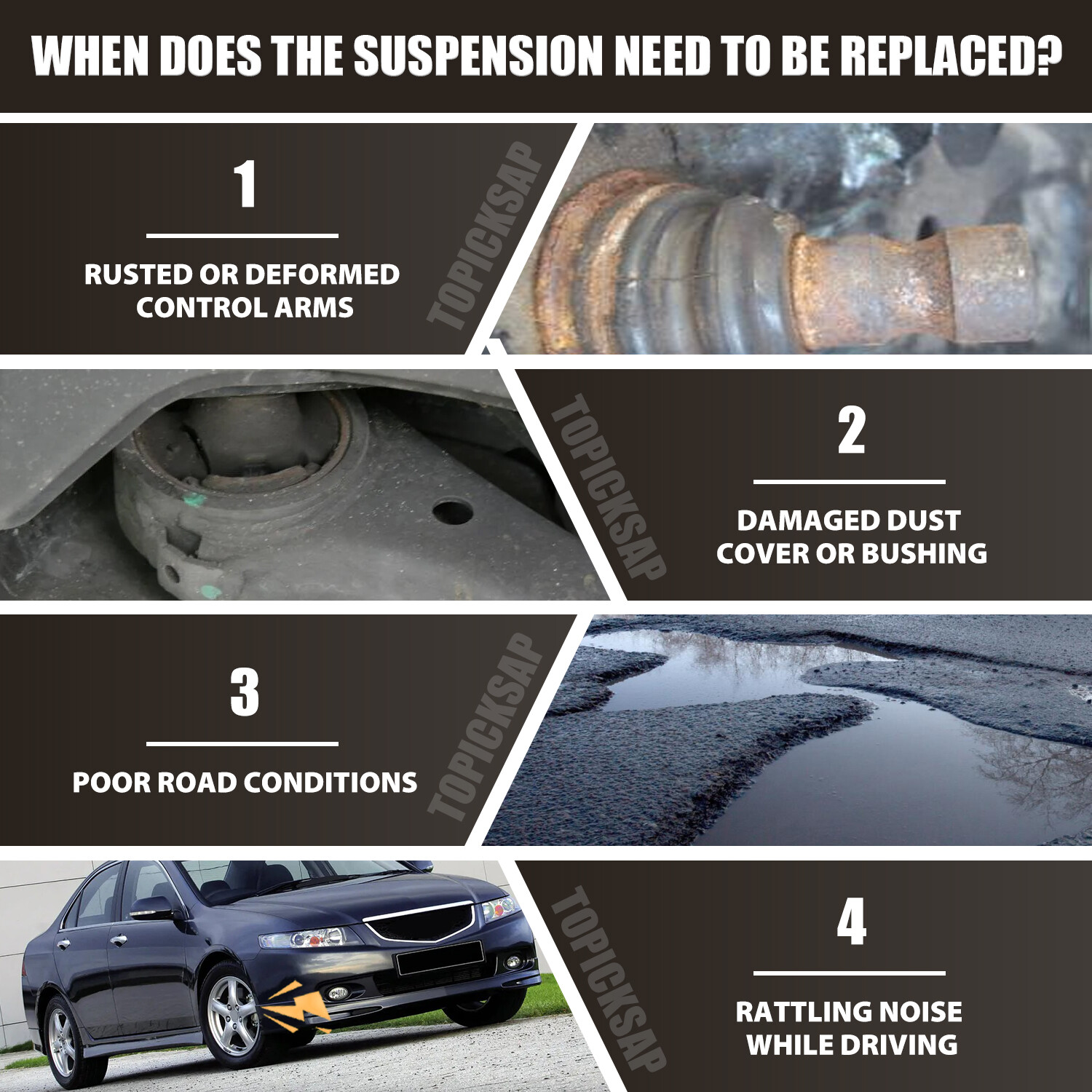 New 14pc Complete Suspension Kit for Honda Accord 2003 - 2007 Acura TSX - 2.4L