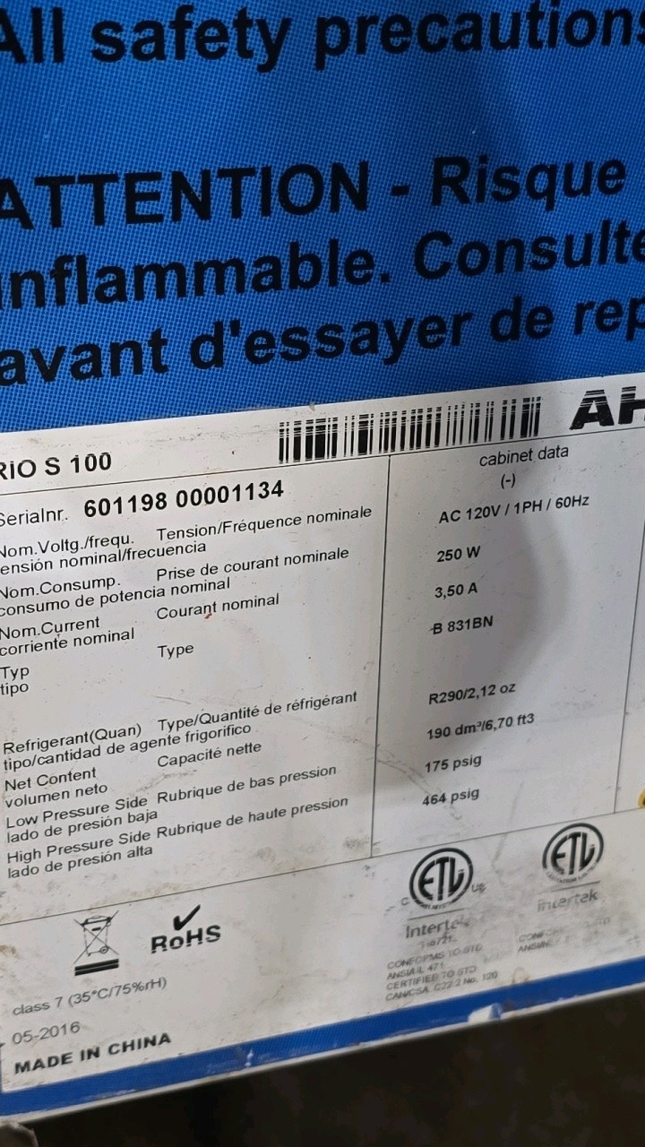 100 Bar Sliding Glass Top 2 Door Ice Cream Freezer Merchandiser AHT RIO S