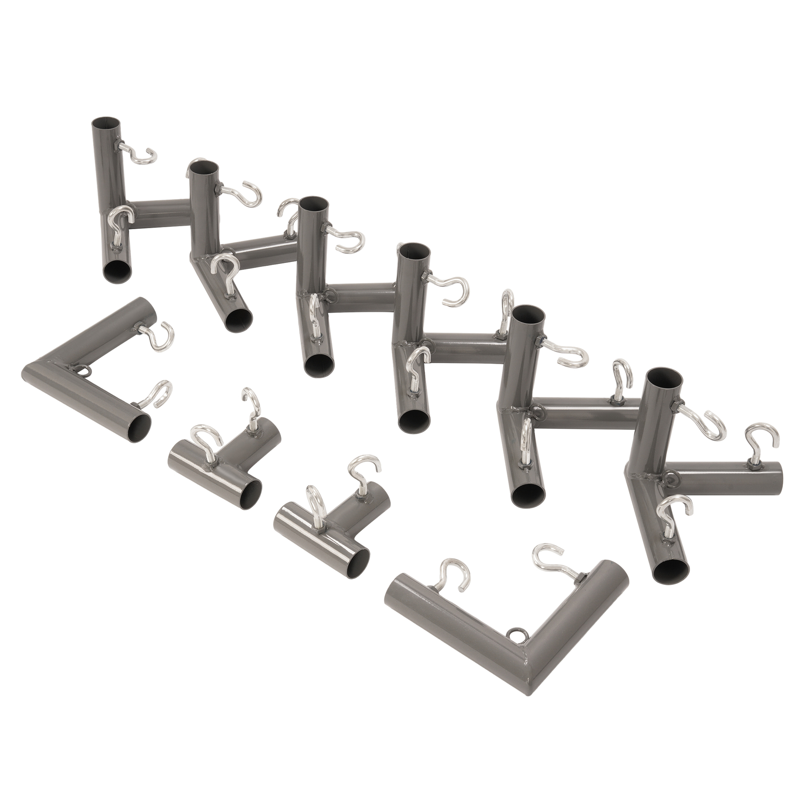 Rust Resistant 10 Pieces 1" Golf Frame Corner Kit DIY Canopy with Eye-Bolts