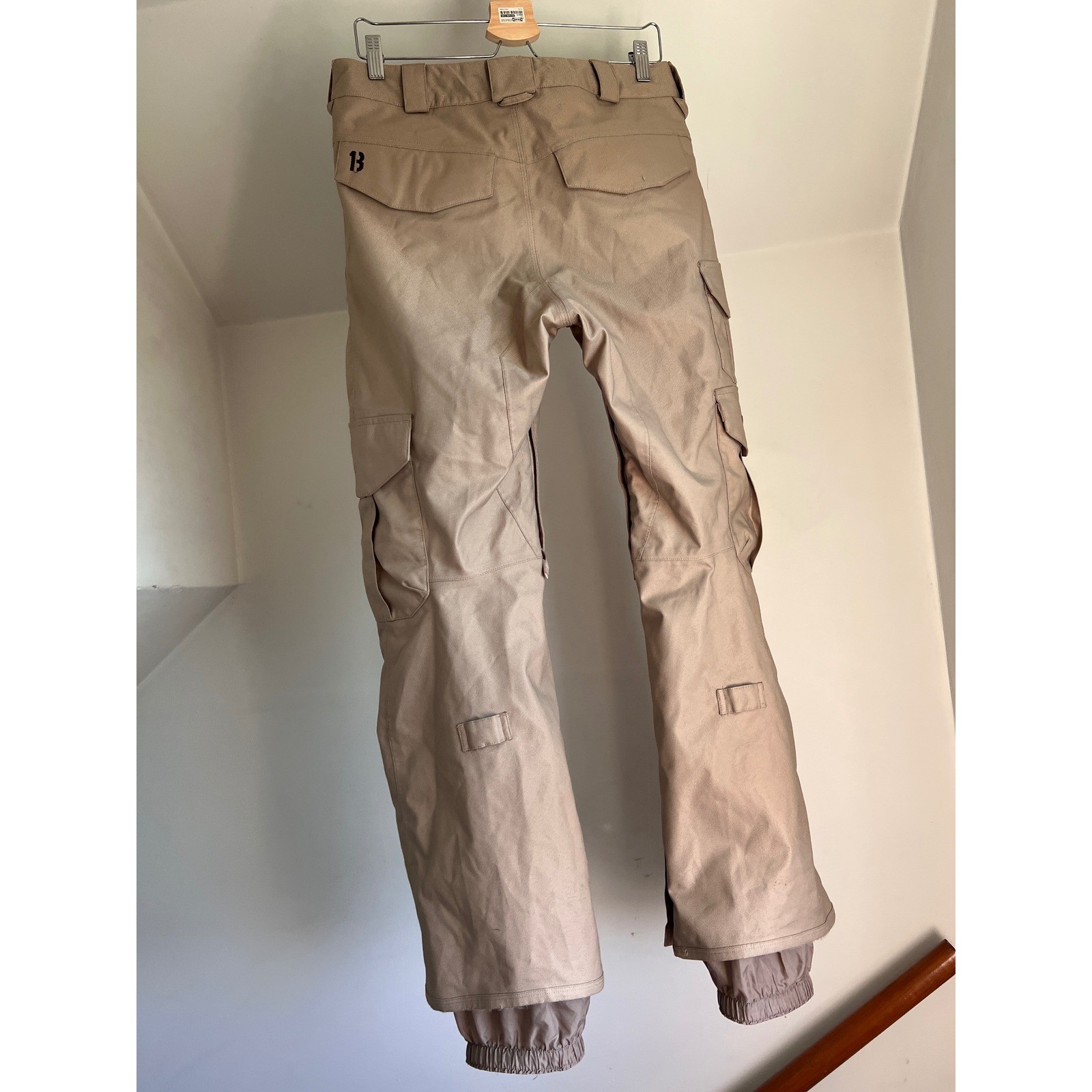 Burton Dryride baggy snowboard pants men's small tan cargo