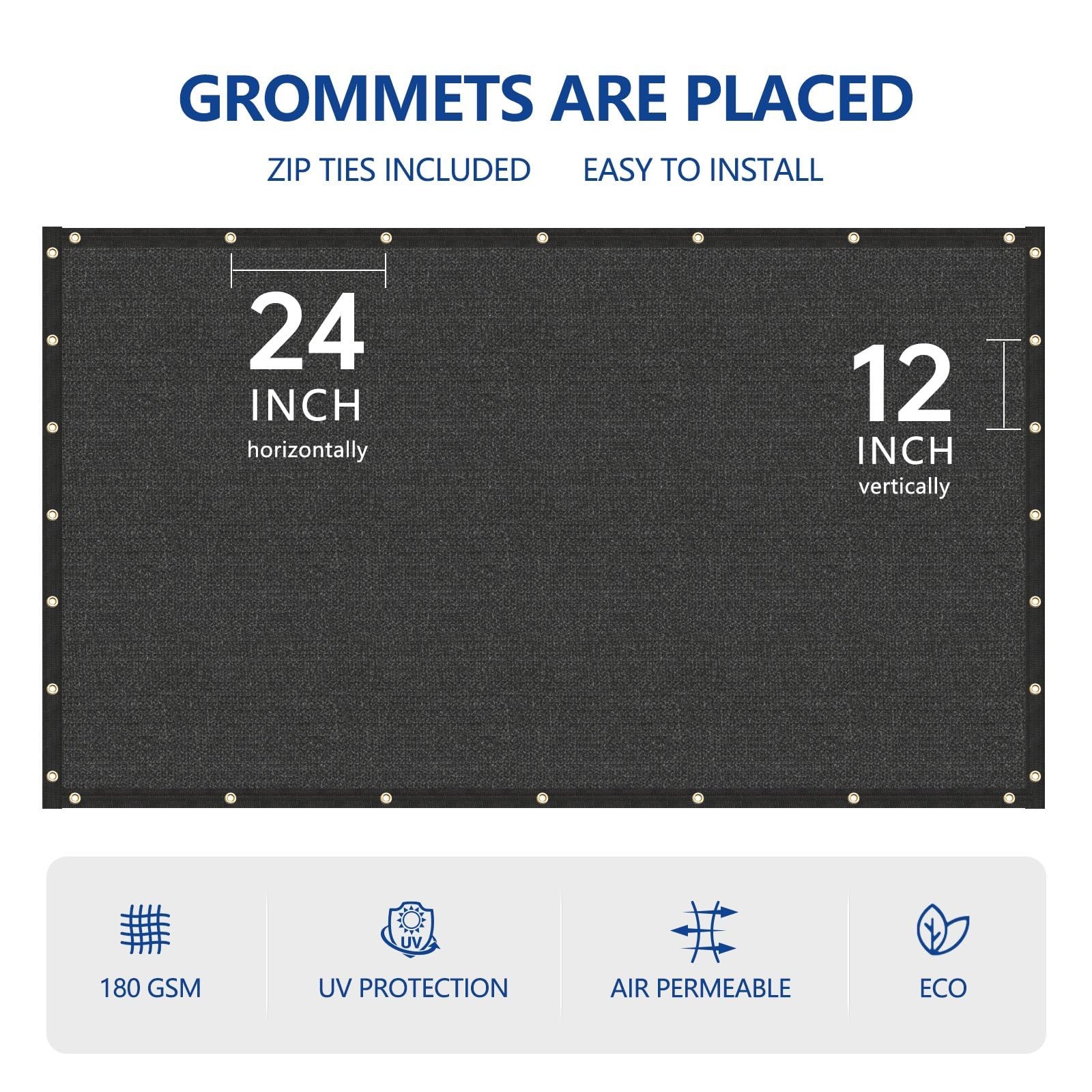 6' x 50' Black Heavy Duty Privacy Fence Screen - Commercial Grade Shade Cover...