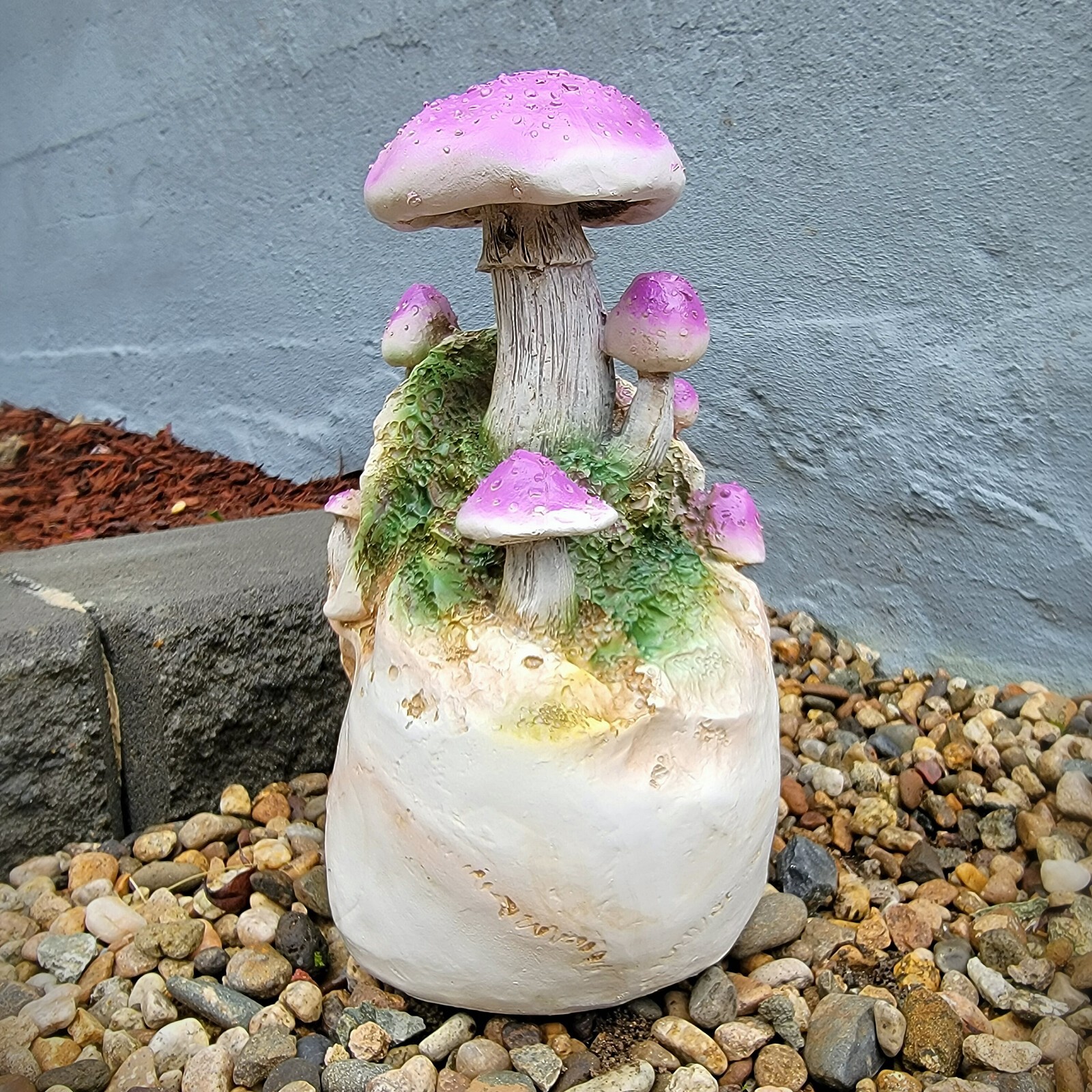 Mushroom skull, violet webcap, goblincore, oddities decor