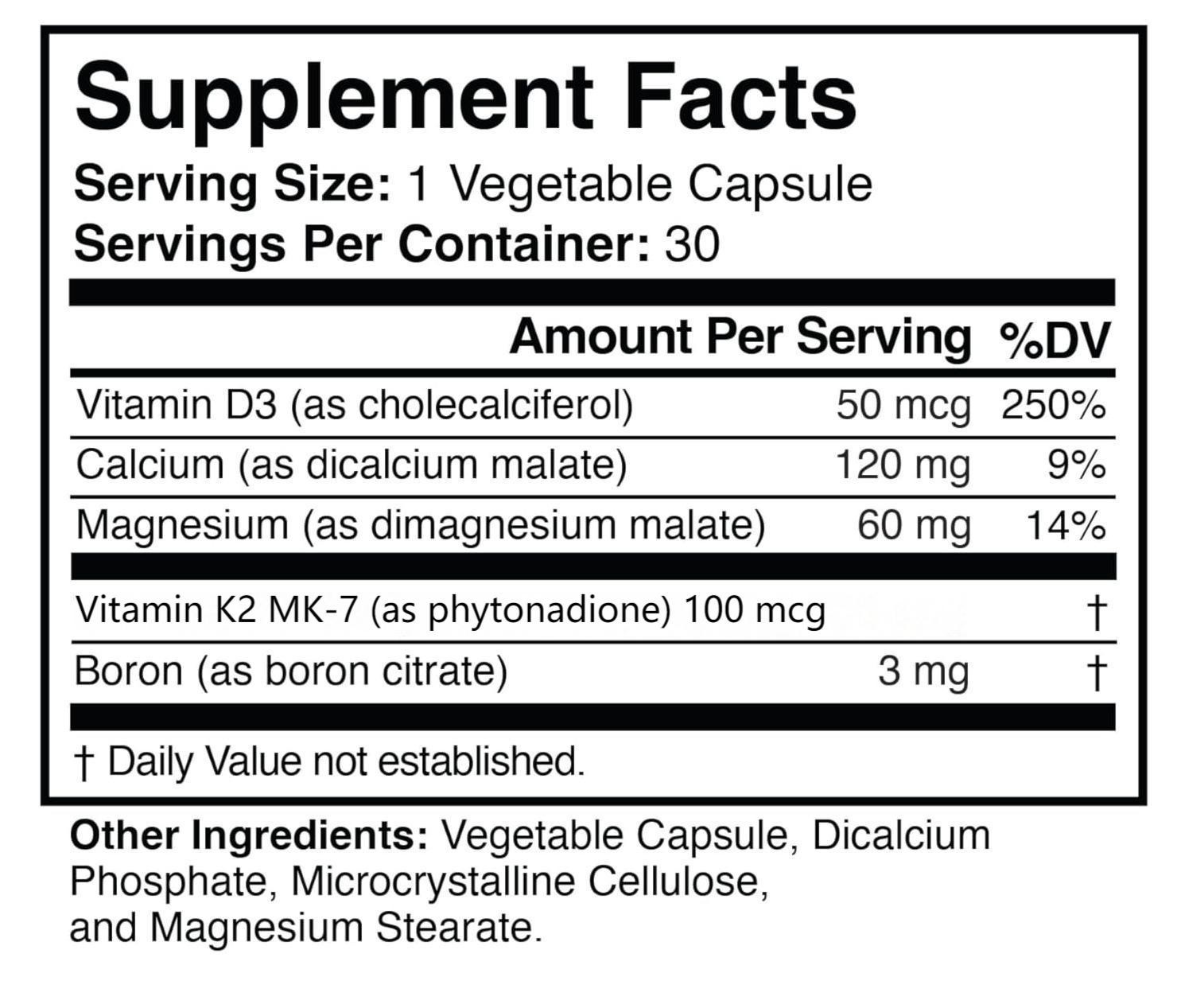 Natural Bone Support Dietary Supplement 30Count (pack of 3)，EXP 2027