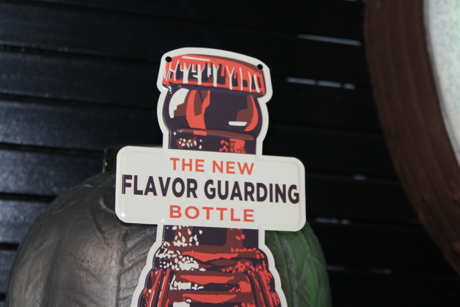 ORANGE CRUSH SODA POP FLAVOR GUARDING BOTTLE EMBOSSED METAL SIGN COKE GAS OIL