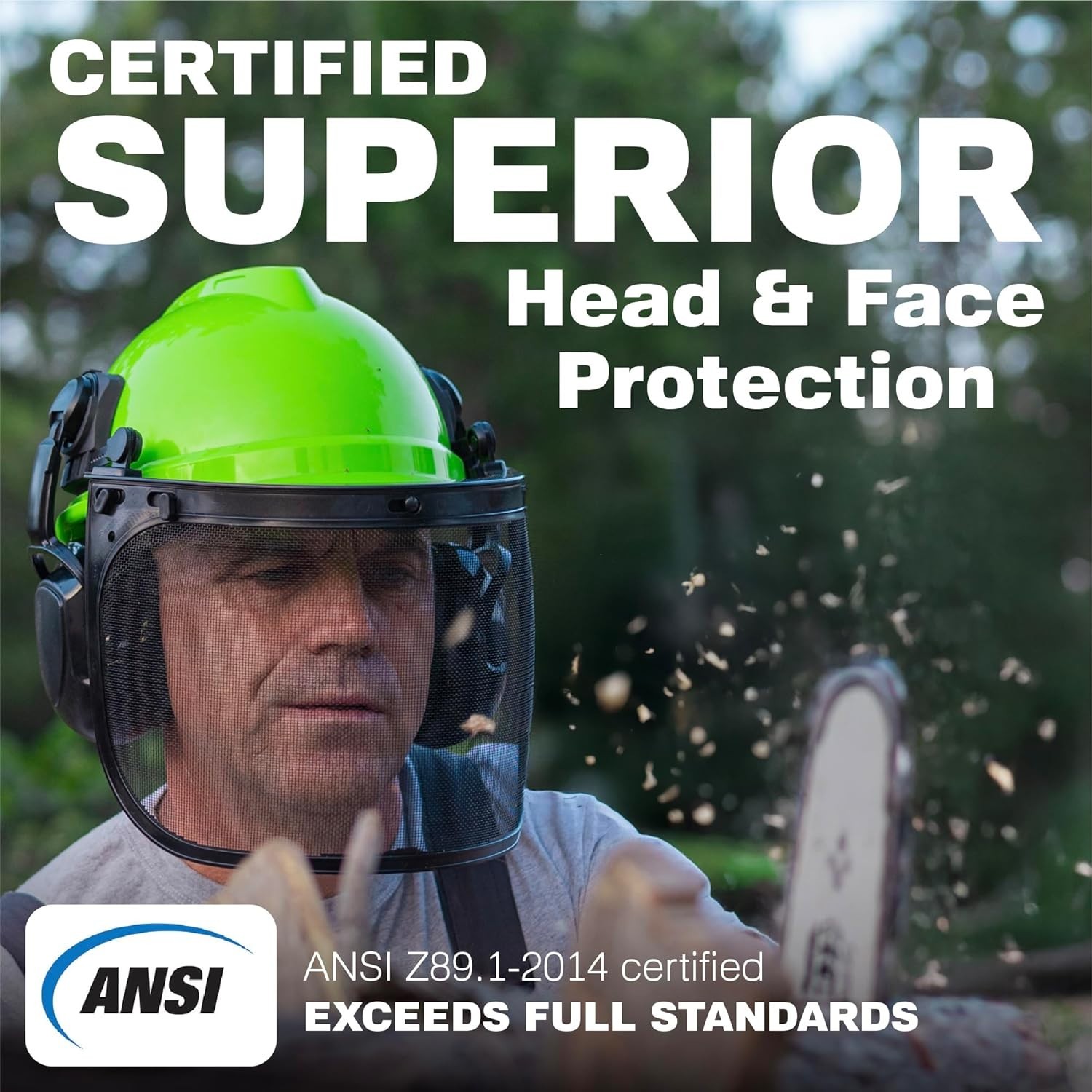 Chainsaw Helmet with Ear Protection Forestry Safety Helmet with Mesh Face Shield