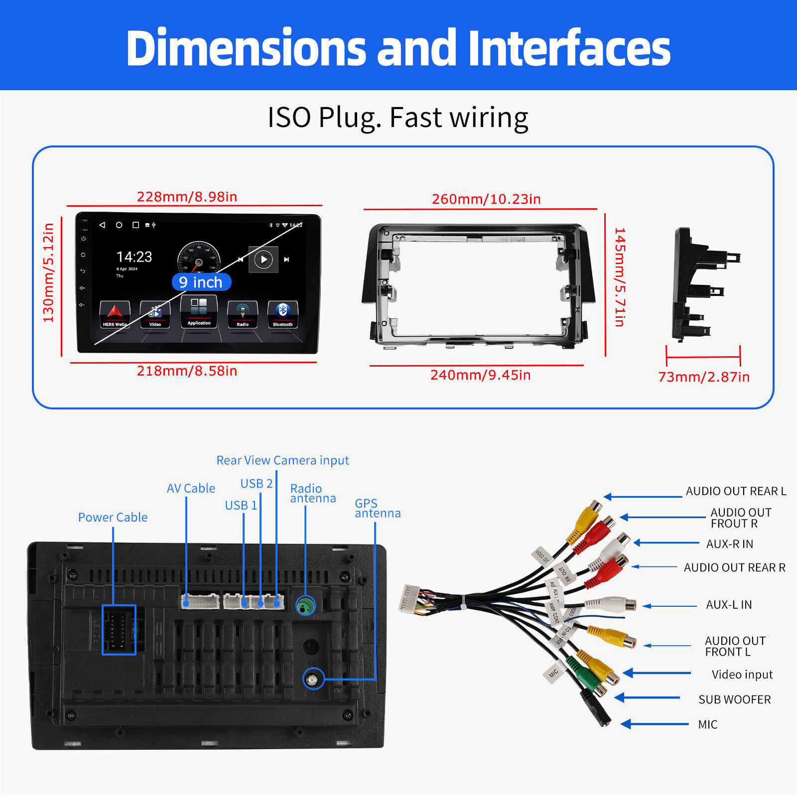 Android 13 Carplay Car Stereo Radio GPS WIFI For Honda Civic 2016-2020 Head Unit