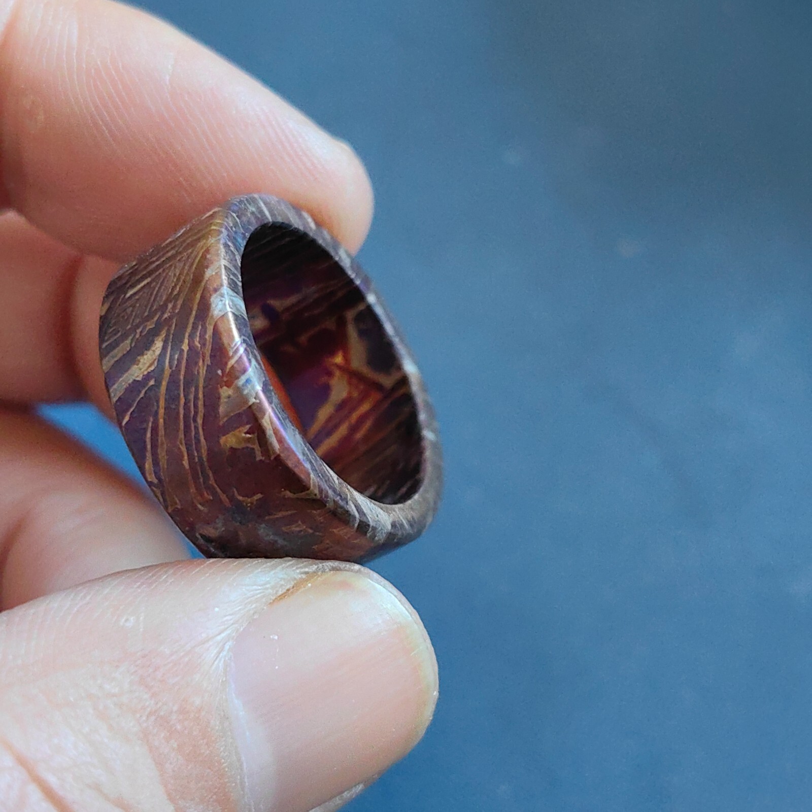 Muonionalusta meteorite ring Meteor Wedding Ring size:10