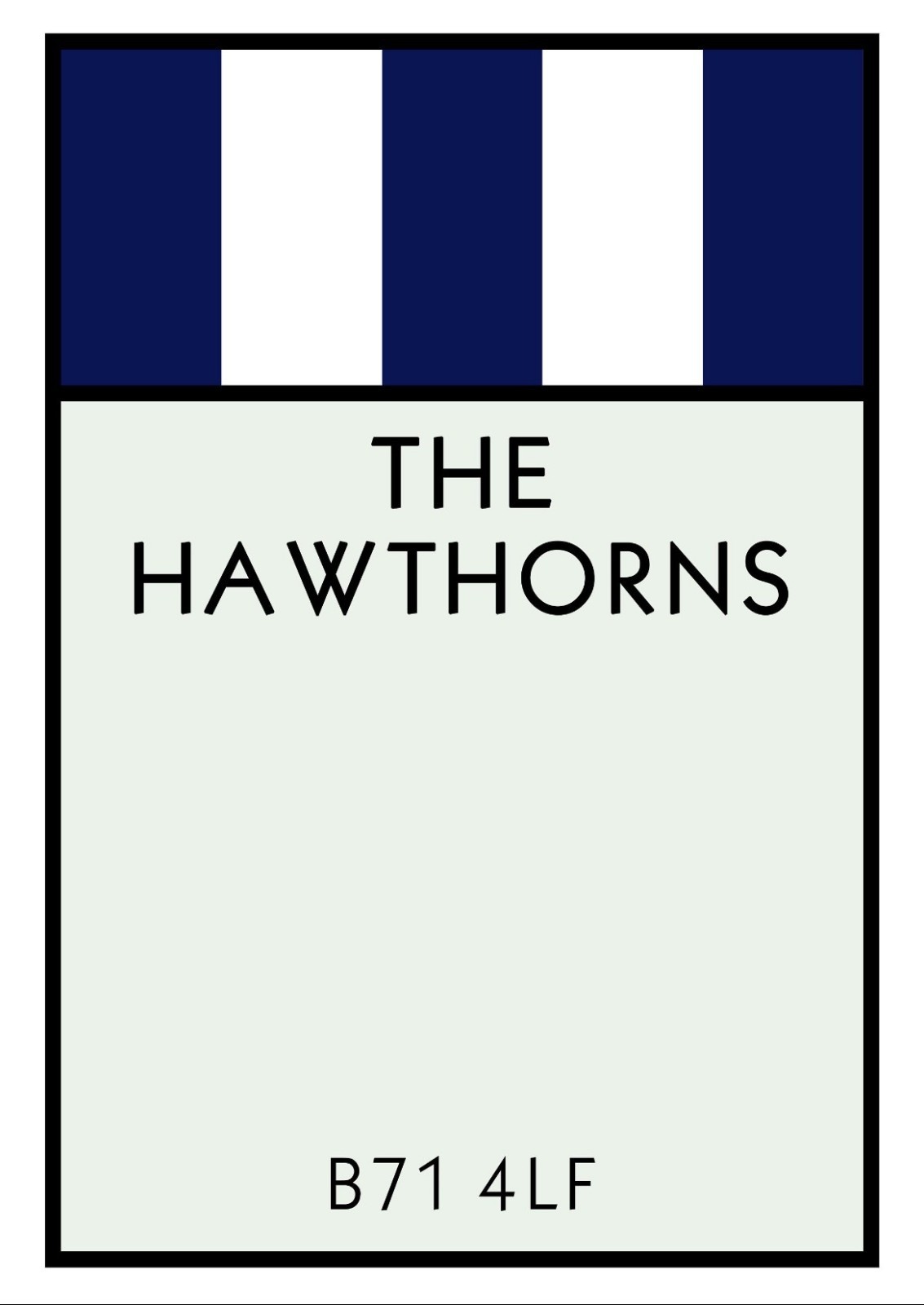 WBA West Brom Football Club The Hawthorns Metal Monopoly Stadium Street Sign