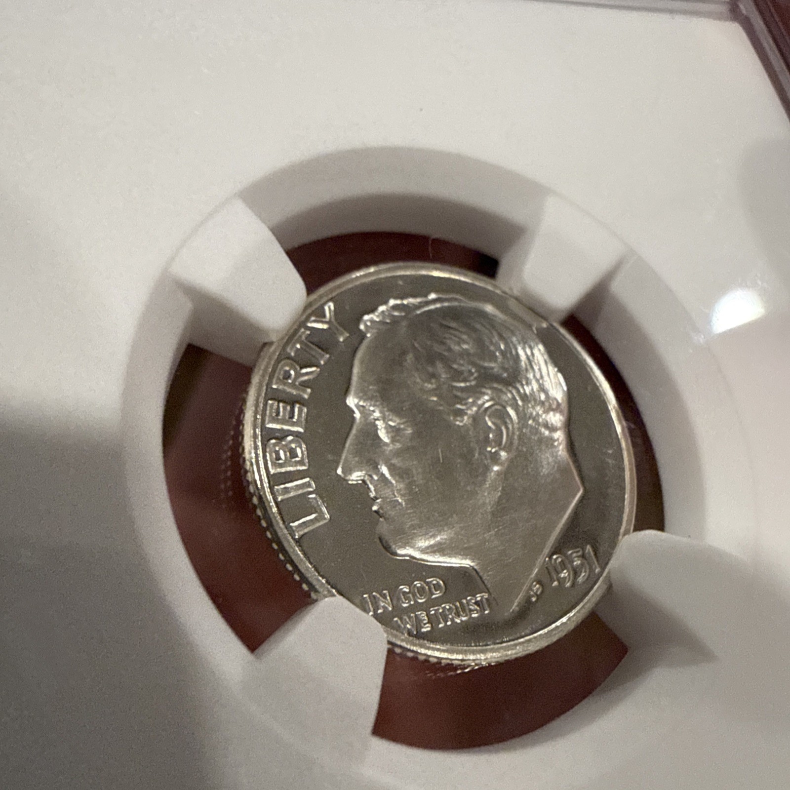 1951 NGC PF68 90% Proof Silver Roosevelt Dime 10c Portrait Lbl