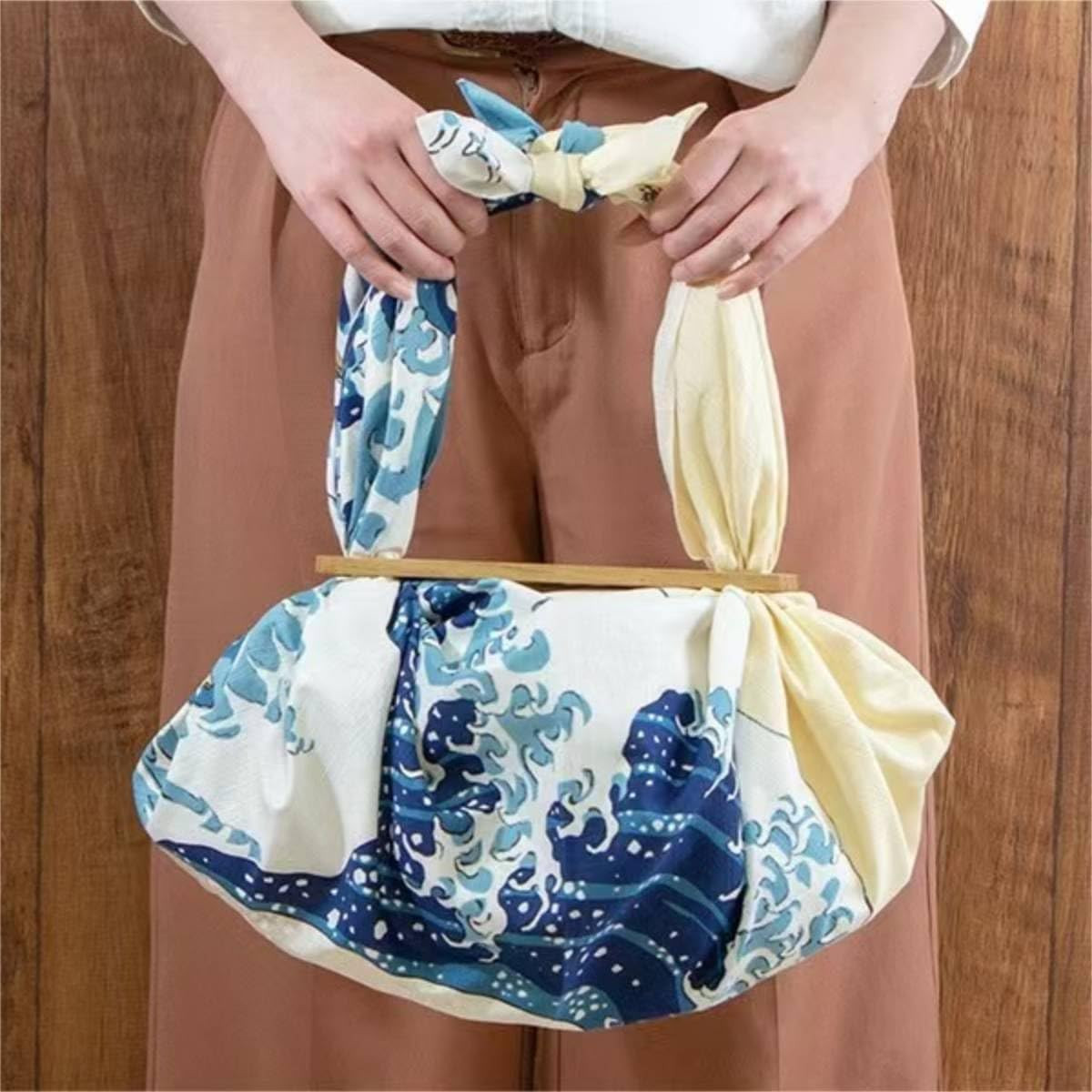 Vtrbwze Furoshiki Japanese Wrapping Cloth Large 27.6" Square Reusable Eco Gift W