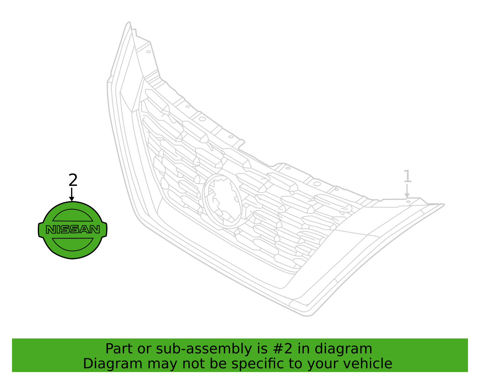 2021-2023 Nissan Rogue Front Grille Emblem Badge Radar ACC 62890-6RU0A New Style
