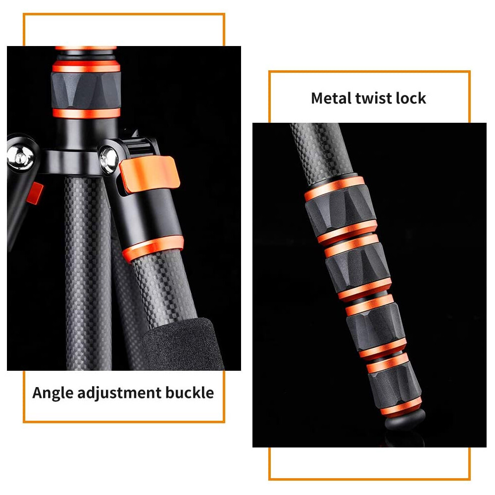 K&F Concept Carbon Fiber Camera Tripod with Metal Ball Head for DSLR Cameras